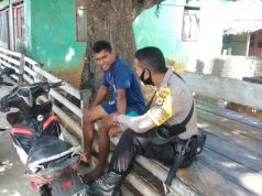 Gencar Bhabinkamtibmas Batuputih sambangi warga Desa Ajak tetap gunakan Masker