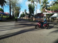 Unit Pelaksana Lantas Polsek Tanimbar Selatan back up pers lalu lintas Polres Kep. Tanimbar Giat Gatur pagi