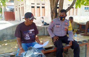Sambangi Pemdes, Bhabinkamtibmas Lingat Himbau Terkait 4 M