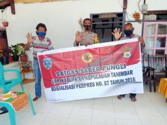 Bhabinkamtibmas Lauran Sosialisasikan Perpres Nomor 87 tahun 2016, tentang Satgas Saber Pungli Kepada Staf Desa