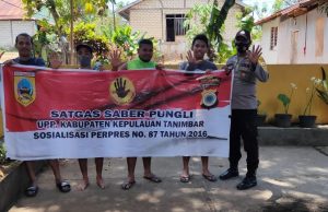 Bhabinkamtibmas Olilit Barat Sosialisasikan Perpres Nomor 87 Tahun 2016 tentang Satgas Saber Pungli