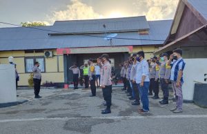 Waka Polsek Tansel Pimpin apel pagi, dan berikan motifasi kepada personil dalam bertugas