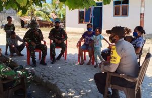 Bhabinkamtibmas dan Babinsa Lermatang Giat Sambang Warga Sampaikan Pesan 4M