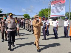 Polres Kepulauan Tanimbar laksanakan Giat Apel Gelar Pasukan Operasi Lilin Siwalima tahun 2020