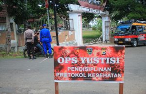 Giat Operasi Yustisi Gakkum Pelaku Pelanggar Prokes Covid-19 gencar dilaksanakan personil Ops Aman Nusa Polres Kep. Tanimbar