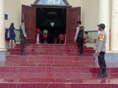Kegiatan Misa Minggu Pesta di Gereja Tri Tunggal Maha Kudus Sifnana mendapat Pengamanan Bhabinkamtibmas