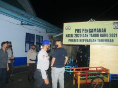 Kapolres Kepulauan Tanimbar didampingi Waka Polres turun langsung Cek Pos Pengamanan Ops Lilin Siwalima Tahun 2020