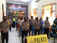 Waka Polres Kepulauan Tanimbar bersama PJU dan personil Ikuti Giat Ibadah Natal Polda Maluku secara Virtual