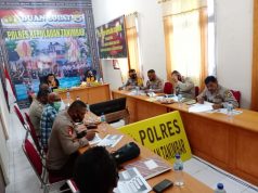 Kapolres Kepulauan Tanimbar Pimpin Giat Rapat bersama Kapolsek Jajaran bahas rencana Pengamanan Pilkades 2021