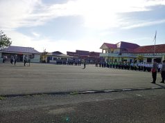 Pimpin apel pagi personil, Waka Polres Kep. Tanimbar berikan Jukrah dan ajak personil Imbau masyarakat dan keluarga tidak Mudik Lebaran