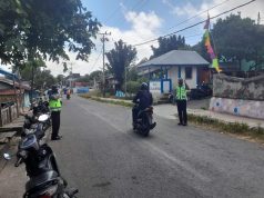 Ciptakan Kamseltibcar Lantas, Unit Turjawali Sat Lantas Polres Kepulauan Tanimbar rutin laksanakan Penjagaan pada Pos tetap