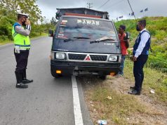 Sat Lantas Polres Kep. Tanimbar bersinergi dengan Dishub Giat Operasi Penertiban angkutan umum