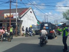 Unit Turjawali Sat Lantas Polres Tanimbar rutin giat Pengaturan dan Penjagaan Pos tetap