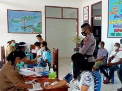 Polsek Jajaran Polres Tanimbar rutin giat Pengamanan dan mendorong Percepatan akselerasi Vaksinasi