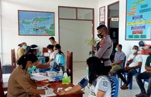 Polsek Jajaran Polres Tanimbar rutin giat Pengamanan dan mendorong Percepatan akselerasi Vaksinasi