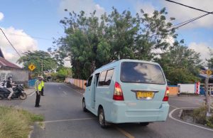 Cegah potensi kemacetan dan Laka Lantas, Sat Lantas Polres Tanimbar rutin Giat Gatur Pagi