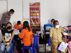 250 orang kembali disuntik dalam Giat Vaksinasi Mobile Presisi tahap II Polres Kep. Tanimbar