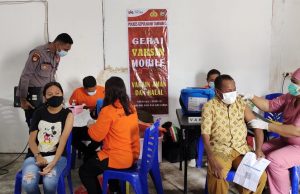 250 orang kembali disuntik dalam Giat Vaksinasi Mobile Presisi tahap II Polres Kep. Tanimbar