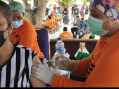 221 orang kembali disuntik dalam giat Vaksinasi AKABRI 1999 Peduli Polres Tanimbar