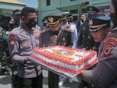 HUT TNI ke-76 tahun 2021, Polres Kep. Tanimbar beri ucapan dan kue Ultah