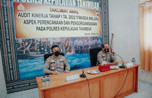 Polres Tanimbar terima Tim audit kinerja tahap I TA. 2022 Itwasda Polda Maluku