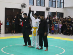 Salah satu Personel Polres Kepulauan Tanimbar, Briptu YEHEZKIEL LUANMASAR berhasil raih Medali Emas di ajang Pencak Silat