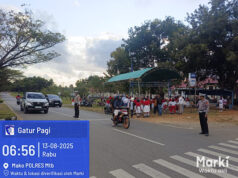 Berikan pelayanan terbaik, Sat Lantas Polres Kepulauan Tanimbar kawal dan amankan Gerak Jalan Indah
