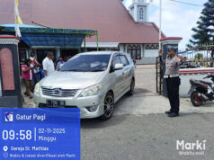 Rutin setiap pekan, Sat Lantas Polres Kepulauan Tanimbar jamin keamanan dan kelancaran Ibadah Minggu