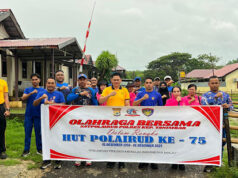 Semangat HUT Polairud ke-75, Kapolres Kepulauan Tanimbar ikut olahraga bersama Anggota Sat Polair