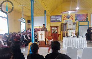 Pimpin mimbar Kamtibmas di Gereja, Kapolsek Nirunmas tegaskan sinergi Polri dan Umat Beragama