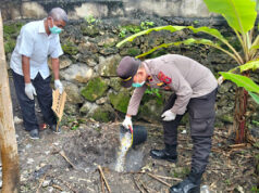 Pastikan kesehatan Masyarakat aman dan terjamin, Kapolsek Kormomolin hadiri pemusnahan obat expired