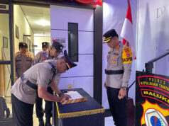 Mutasi Jabatan, Kapolres Kepulauan Tanimbar terima penyerahan Jabatan Kapolsek Fordata