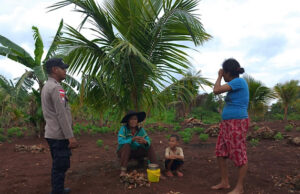 Perkuat sinergi untuk Ketahanan Pangan, Bhabinkamtibmas Nurkat sambangi Petani