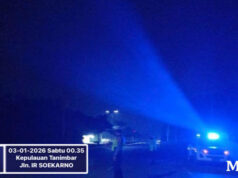 Cegah balap liar dan gangguan Kamtibmas, Sat Lantas Polres Kepulauan Tanimbar gelar patroli blue light hingga dini hari