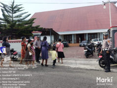 Sat Lantas Polres Kepulauan Tanimbar perketat pengaturan dan pengamanan Ibadah Minggu di sejumlah Gereja