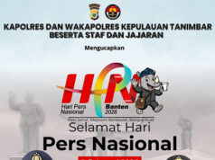 Sinergi tanpa batas, Kapolres Kepulauan Tanimbar bersama Waka dan Jajaran beri ucapan selamat Hari Pers Nasional