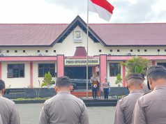 Pimpin apel pagi, Kapolres Kepulauan Tanimbar sampaikan apresiasi dan ingatkan Personel jaga kesehatan