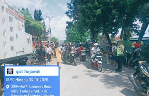 Berikan pelayanan prima, Sat Lantas Polres Kepulauan Tanimbar pastikan keamanan Ibadah Minggu