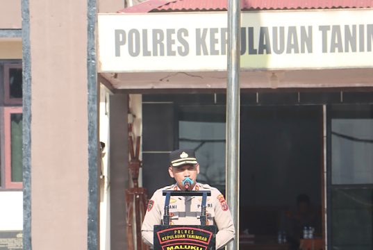Mantapkan kesiapan pengamanan groundbreaking, Kapolres Kepulauan Tanimbar pimpin apel pengecekan