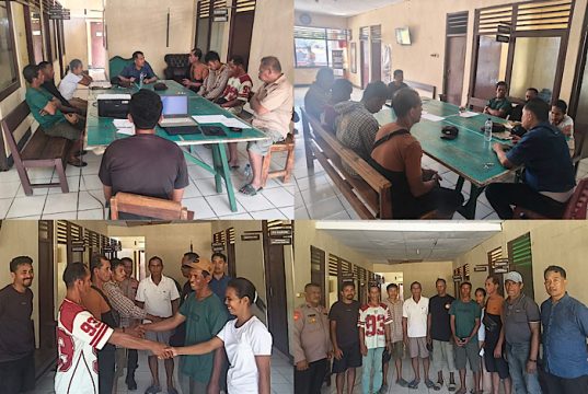 Polsek Tanut berhasil memediasi kasus pengancaman dan pengrusakan secara Kekeluargaan