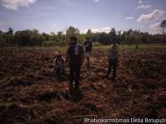 Dukung Ketahanan Pangan, Bhabinkamtibmas Batuputih sambangi Warga yang sedang bersihkan lahan kebun