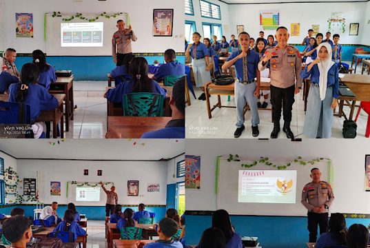 Tanamkan kesadaran Hukum dan disiplin lalu lintas sejak dini, Sat Binmas Polres Kepulauan Tanimbar gelar program “Polisi Mengajar”